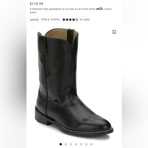 JustinRoper Basics 
JB3000 TW1711
Size 6.5 Men’s 
convert’s to 8.5 Women’s